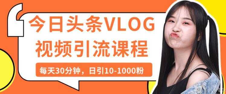 图片[1]-今日头条VLOG视频引流技术，每天30分钟，日引10-1000粉-丞铭网课