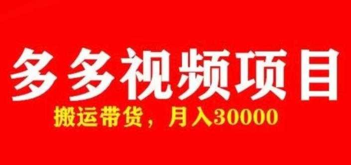 图片[1]-多多带货视频快速50爆款拿带货资格，搬运带货，月入30000【全套脚本+详细玩法】-丞铭网课