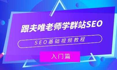夫唯《群站seo优化教程视频》SEO基础视频教程-丞铭网课