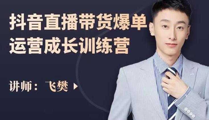 飞樊：抖音直播带货爆单运营成长训练营，手把手教你玩转直播带货-丞铭网课