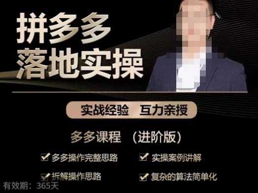 拼多多实战篇·落地实操：多多操作完整思路+实操案例讲解+拆解操作思路+复杂的算法简单化-丞铭网课