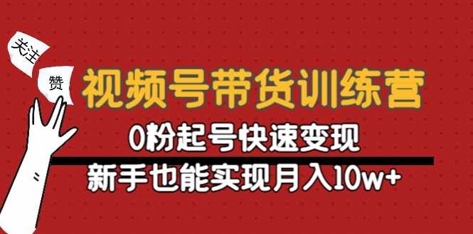 视频号带货训练营：0粉起号快速变现，新手也能实现月入10w+-丞铭网课